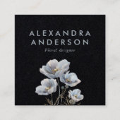 Elegante Minimal Boho Wildblumen Quadratische Visitenkarte (Vorderseite)