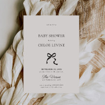 Elegante Minimal Bow Baby Dusche
