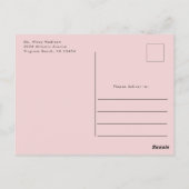 Elegante Minimal Bow Baby Dusche Einladung Postkarte (Rückseite)