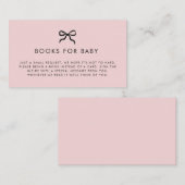 Elegante Minimal Bow Baby Shower Enclosure Card Begleitkarte (Vorne/Hinten)
