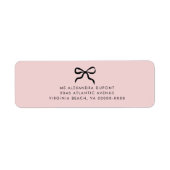 Elegante Minimal Bow Baby Shower Rücksendeadresse (Vorne)
