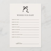 Elegante Minimal Bow Wünsche für Baby Begleitkarte (Vorderseite)