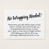 Elegante, Minimal Bridal No Wrap Duschkarte (Vorderseite)