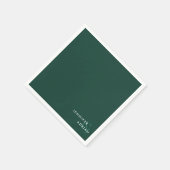 Elegante Minimal Brunswick Green Moderne Hochzeit Serviette (Ecke)