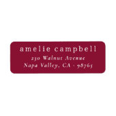 Elegante Minimal Burgund Rücksendeadresse (Vorne)