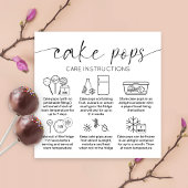 Elegante Minimal Cake Pops Betreuungskarten Quadratische Visitenkarte