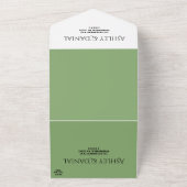 Elegante Minimal Calligraphy Green Moderne Hochzei All In One Einladung (Außenbereich)