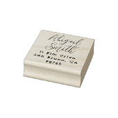Elegante Minimal Calligraphy Name & Rücksendeadres Gummistempel (Stempel)