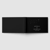 Elegante Minimal Celestial Black Wedding Gästebuch (Voll)
