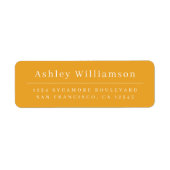 Elegante Minimal Chic Mellow Gelbe Rücksendeadress (Vorne)