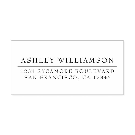 Elegante Minimal Chic Rücksendeadresse Gummi Brief Gummistempel (Prägung)