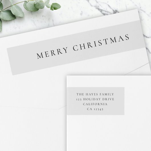 Elegante Minimal Christmas Dove Gray Rücksendeadre
