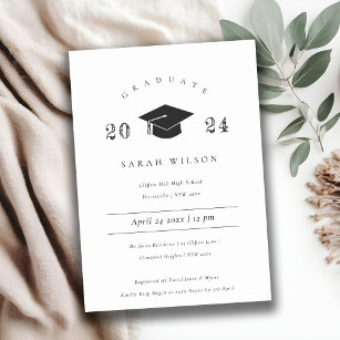 Elegante Minimal Clean Simple Graduation Party Einladung
