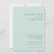 Elegante Minimal Cool Mint Moderne Einfache Hochze