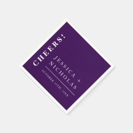 Elegante Minimal Dunkle Lila Moderne Hochzeit Serviette