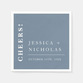 Elegante Minimal Dusty Blue Moderne Hochzeit Serviette