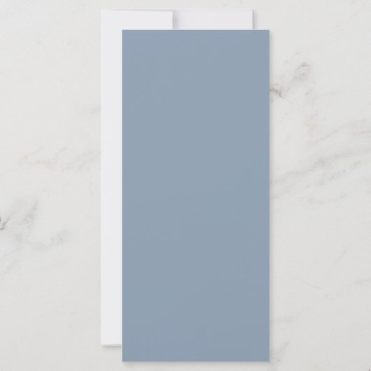 Elegante Minimal Dusty Blue Wedding Menu Card (Rückseite)