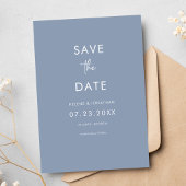 Elegante Minimal Dusty Blue Wedding Save The Date