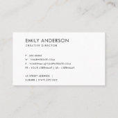 ELEGANTE MINIMAL EINFACHE LICHT-GRAU-IMITATE GOLDF VISITENKARTE (Rückseite)