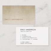 ELEGANTE MINIMAL EINFACHE LICHT-GRAU-IMITATE GOLDF VISITENKARTE (Vorne/Hinten)