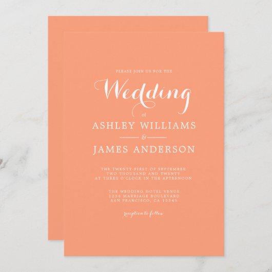 Elegante Minimal Einladung (Vorne/Hinten)