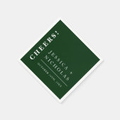 Elegante Minimal Emerald Green Moderne Hochzeit Serviette (Ecke)