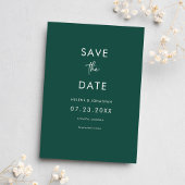 Elegante Minimal Emerald Green Wedding Save The Date