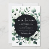 Elegante Minimal Eukalyptus Digitale Hochzeit Save The Date (Vorderseite)