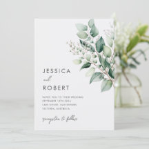 Elegante Minimal Eukalyptus Grünzeug Hochzeit