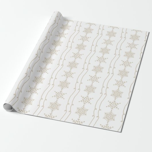 Elegante Minimal Festival Winter Snowflake & Ribbo Geschenkpapier (Ungerollt)
