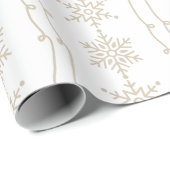 Elegante Minimal Festival Winter Snowflake & Ribbo Geschenkpapier (Rolleneckpunkt)