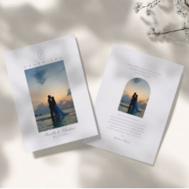 Elegante Minimal Foto Monogram Christlich Wedding Dankeskarte