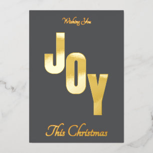Elegante Minimal Gold Foil Dunkelgrau Weihnachten Folien Feiertagskarte