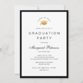 Elegante Minimal Gold Grad Graduation Party Einladung (Vorderseite)