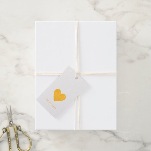Elegante Minimal Gold Herzstück Liebe Personalisie Geschenkanhänger (Mit Schnur)