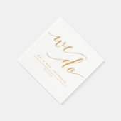 Elegante Minimal Gold Hochzeit Cocktail Napkin Serviette (Ecke)