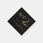 Elegante Minimal Gold Hochzeit Cocktail Napkin Serviette (Ecke)