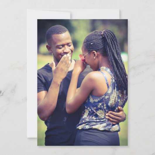 Elegante Minimal Gold Hochzeit speichern Datum Ein Einladung (Rückseite)