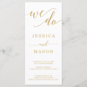 Elegante Minimal Gold Hochzeiten - wir tun Programm (Vorderseite)