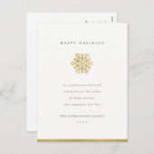 Elegante Minimal Gold Snowflake Frohe Weihnachten (Vorne/Hinten)