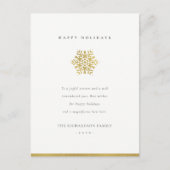 Elegante Minimal Gold Snowflake Frohe Weihnachten (Vorderseite)