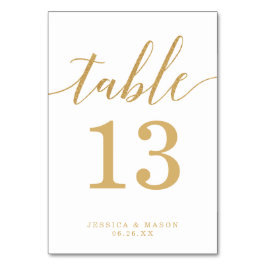 Elegante Minimal Gold Tischnummern