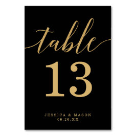 Elegante Minimal Gold Tischnummern