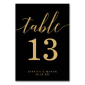 Elegante Minimal Gold Tischnummern (Rückseite)