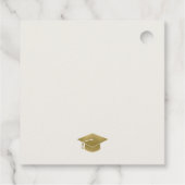 Elegante Minimal Gold Typografy Graduation Cap Geschenkanhänger (Rückseite)