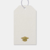 Elegante Minimal Gold Typografy Graduation Cap Geschenkanhänger (Rückseite)