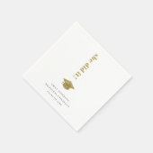 Elegante Minimal Gold Typografy Graduation Cap Serviette (Ecke)