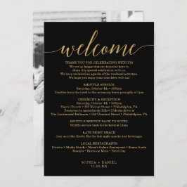 Elegante Minimal Gold Wedding Welcome Inv Einladung