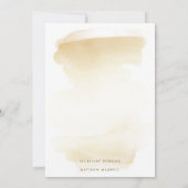 Elegante Minimal Golden Yellow Watercolor Wedding Save The Date (Rückseite)