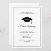 Elegante Minimal Graduation Party Einladung (Vorne/Hinten)